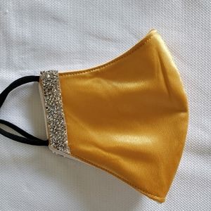 Sun Kissed Golden Yellow  Bling Face Mask.